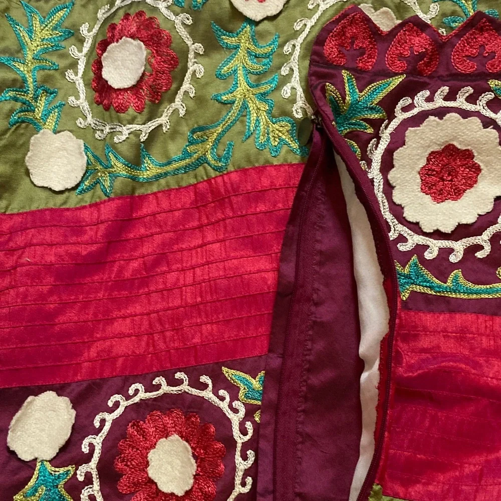 Set of two Colorful Embroidered pillow cases pier 1